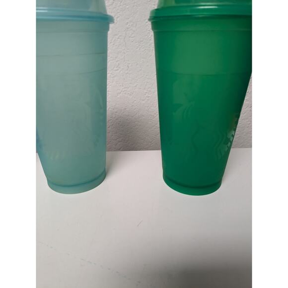 Starbucks Grande 16 oz Cups Tumblers Reusable Hot Cold with lids set of 7 - Picture 6 of 8
